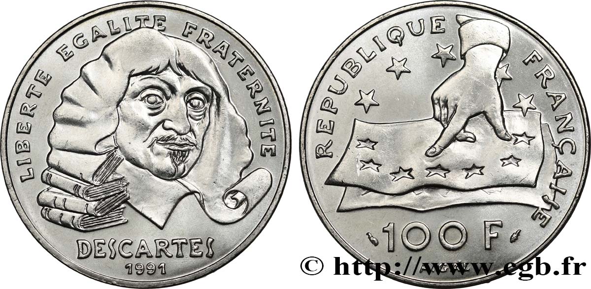 100 francs René Descartes 1991  F.459/2 SPL+ 
