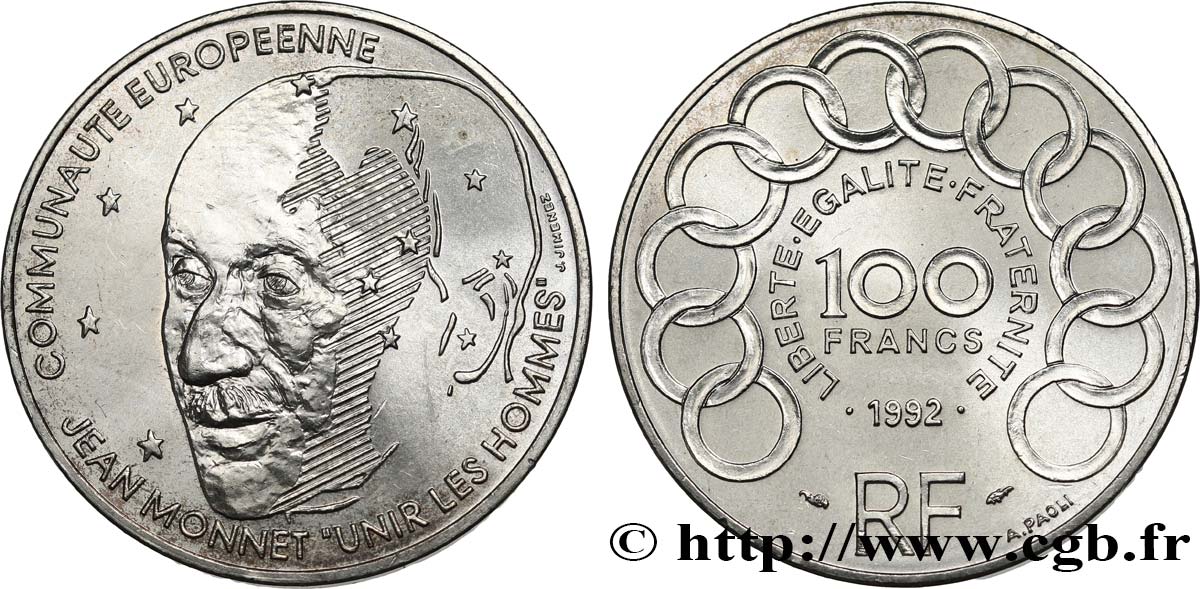 100 francs Jean Monnet 1992  F.460/2 SUP+ 