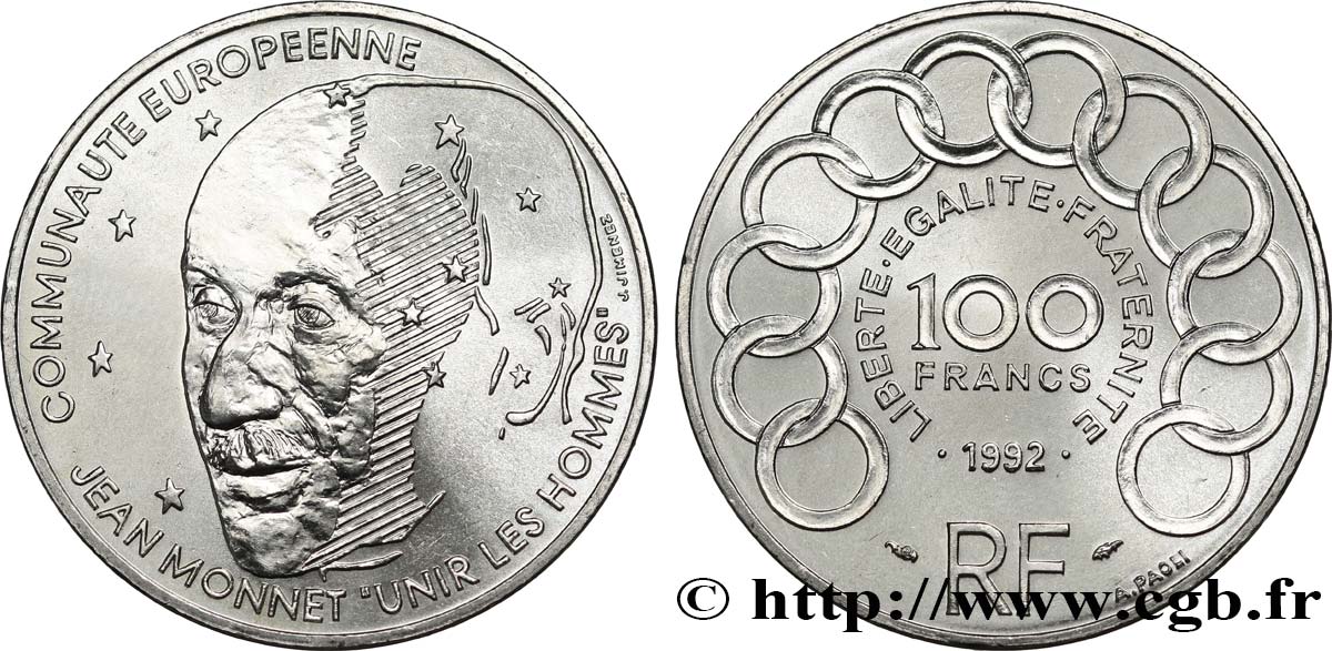 100 francs Jean Monnet 1992  F.460/2 fST 