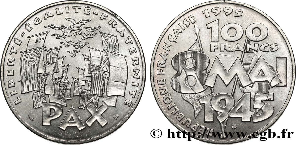 100 francs 8 Mai 1945 1995  F.463/2 MS62 