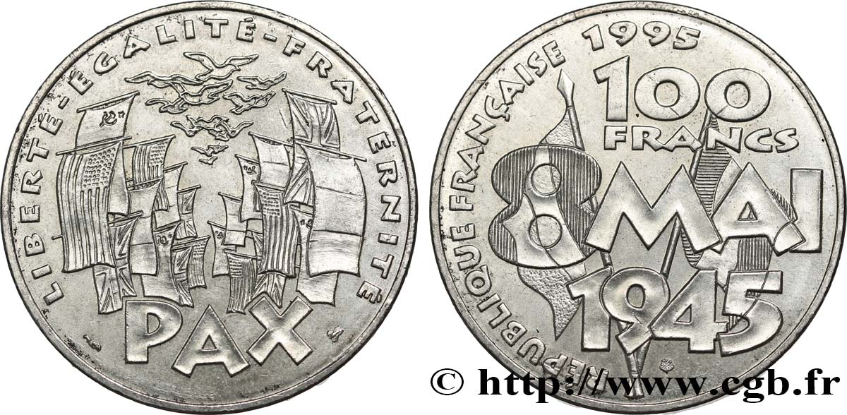 100 francs 8 Mai 1945 1995  F.463/2 VZ+ 