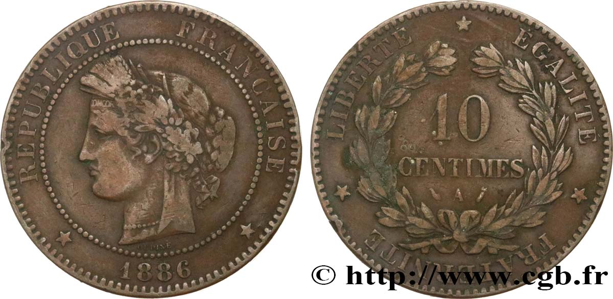10 centimes Cérès 1886 Paris F.135/30 MB25 