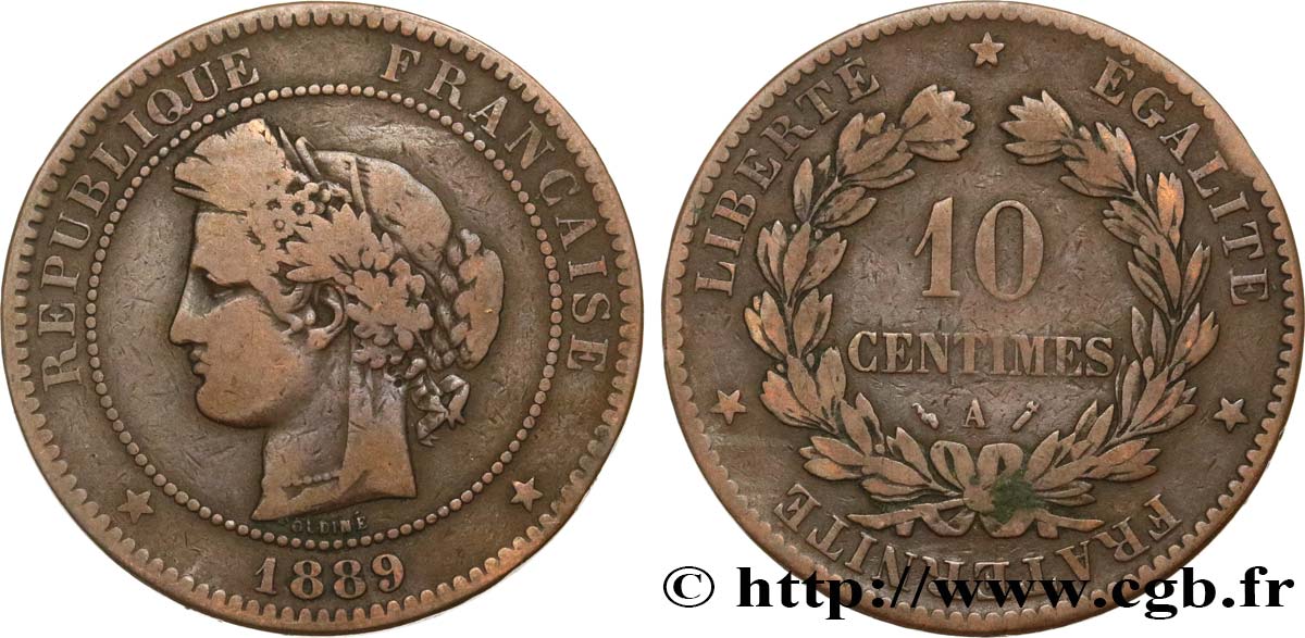 10 centimes Cérès 1889 Paris F.135/34 BC20 