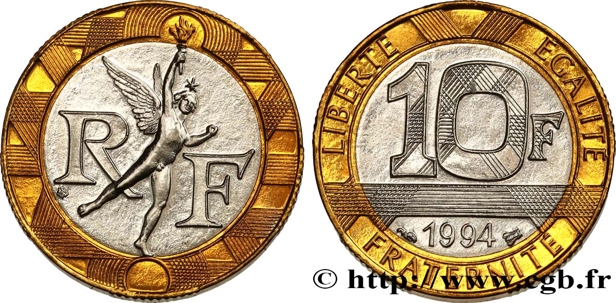 10 francs Génie de la Bastille, BU (Brillant Universel) 1994 Pessac F.375/11 MS 