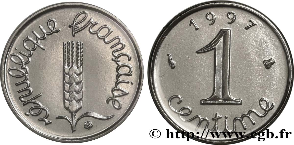 1 centime Épi, BU (Brillant Universel) 1997 Pessac F.106/57 MS 