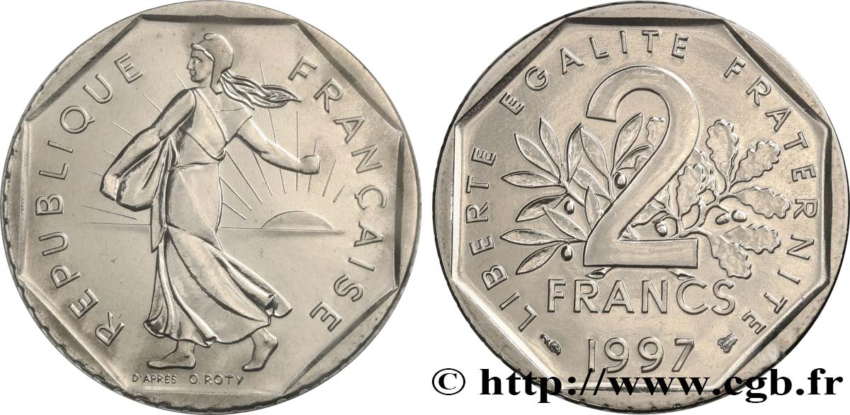 2 francs Semeuse, nickel, BU (Brillant Universel) 1997 Pessac F.272/25 FDC 