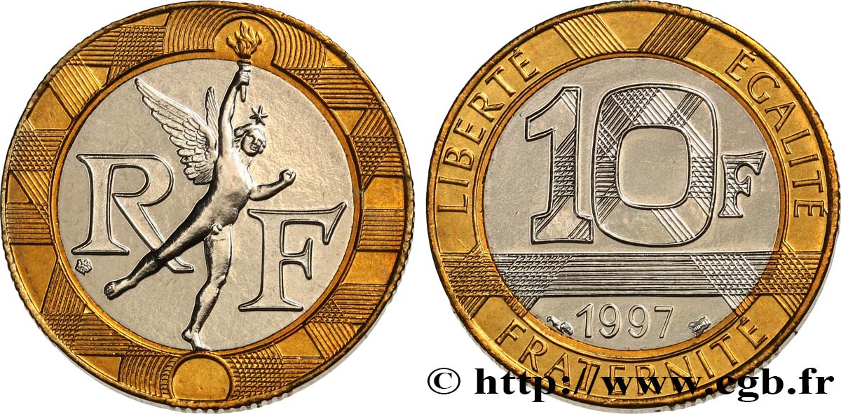 10 francs Génie de la Bastille, BU (Brillant Universel) 1997 Pessac F.375/14 MS 