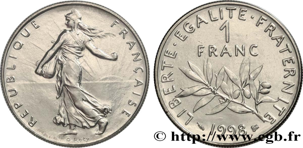 1 franc Semeuse, nickel, BU (Brillant Universel) 1998 Pessac F.226/46 MS 