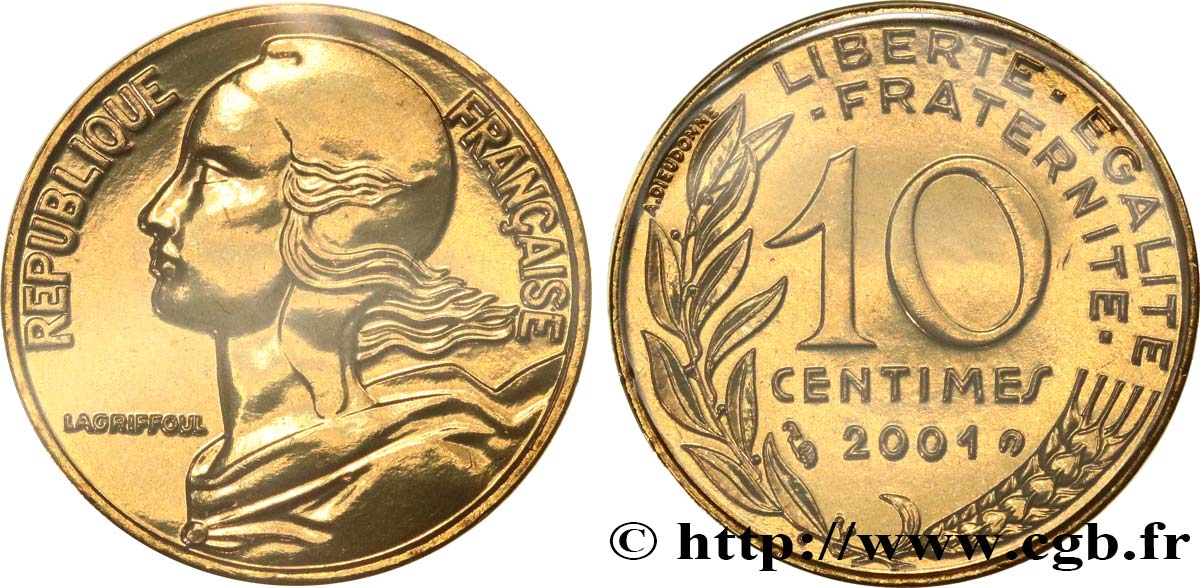 10 centimes Marianne 2001 Pessac F.144/45 MS 