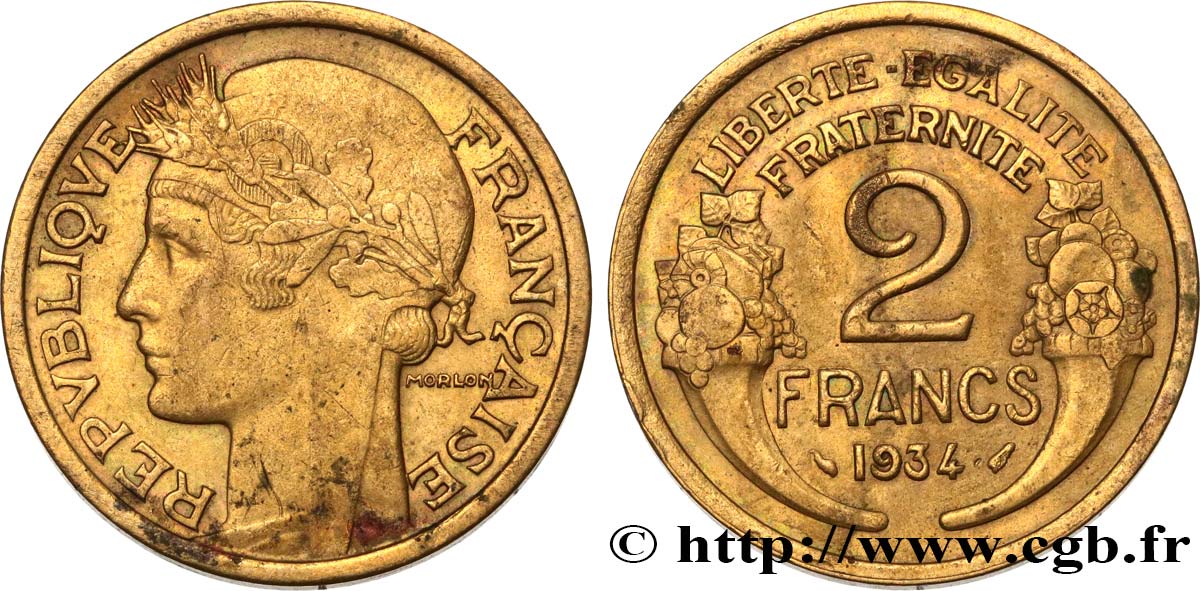 2 francs Morlon 1934  F.268/7 SS45 