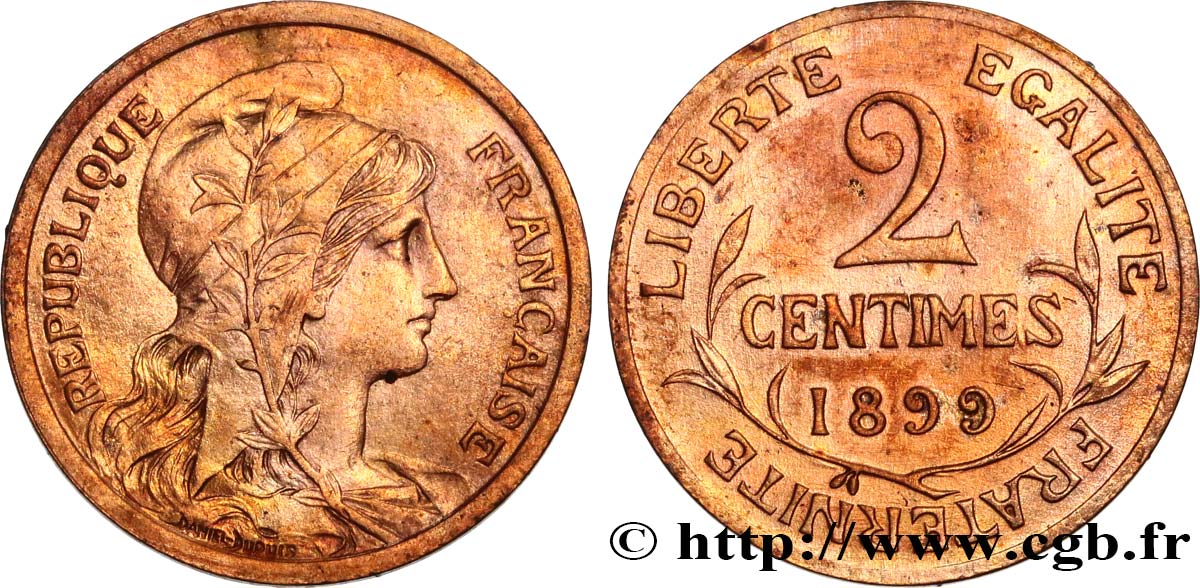 2 centimes Daniel-Dupuis 1899 Paris F.110/3 VZ 