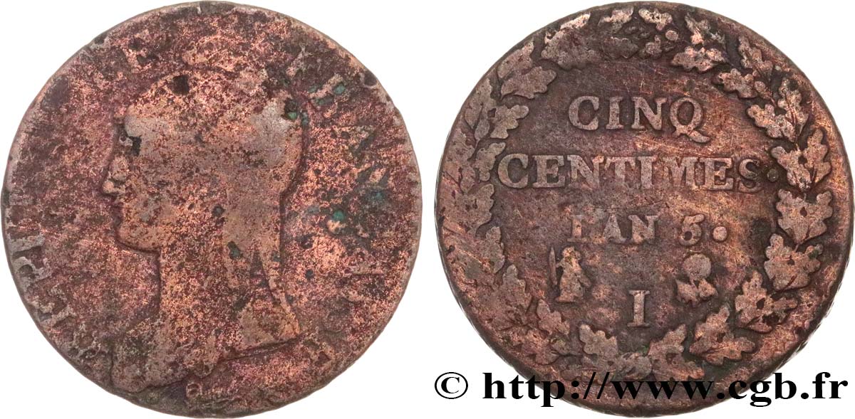 Cinq centimes Dupré, grand module 1797 Limoges F.115/23 RC 