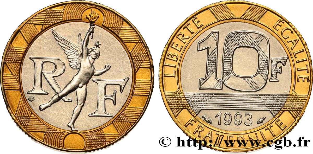 France, Génie de la Bastille, 10 Francs 1999 , SPL++, KM# 964.1 Monnaies