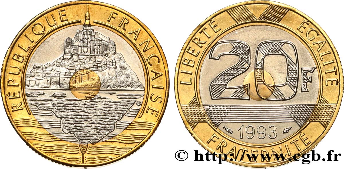 20 francs Mont Saint-Michel BU (Brillant Universel) 1993 Pessac F.403/8 FDC 