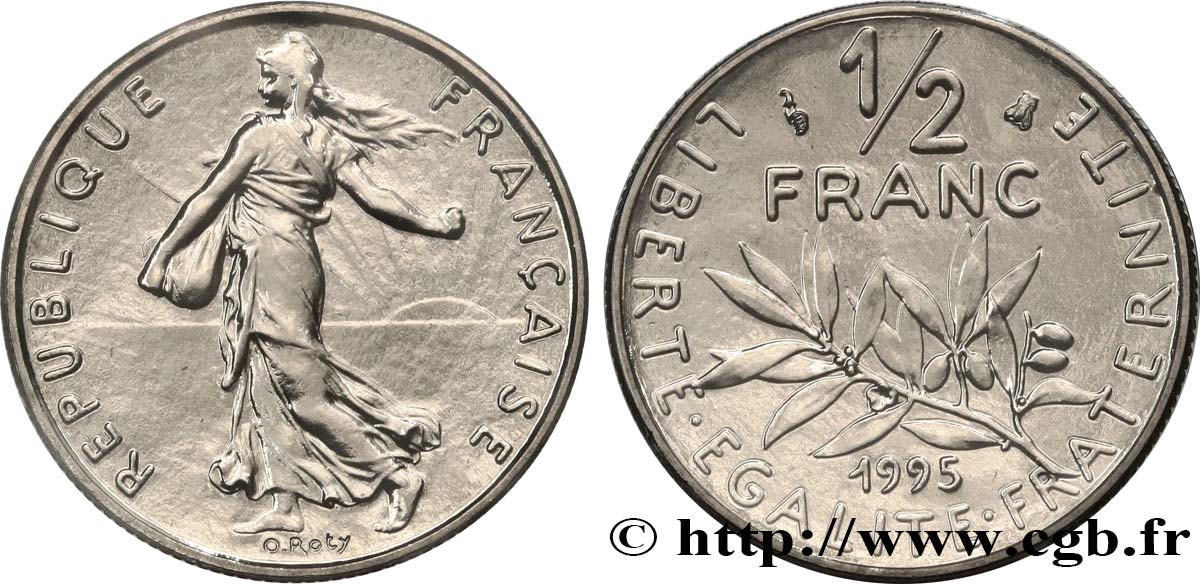 1/2 franc Semeuse, BU (Brillant Universel) 1995 Pessac F.198/38 FDC 