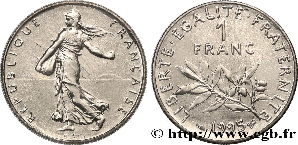 1 franc Semeuse, nickel, Brillant Universel 1995 Pessac F.226/43 FDC 