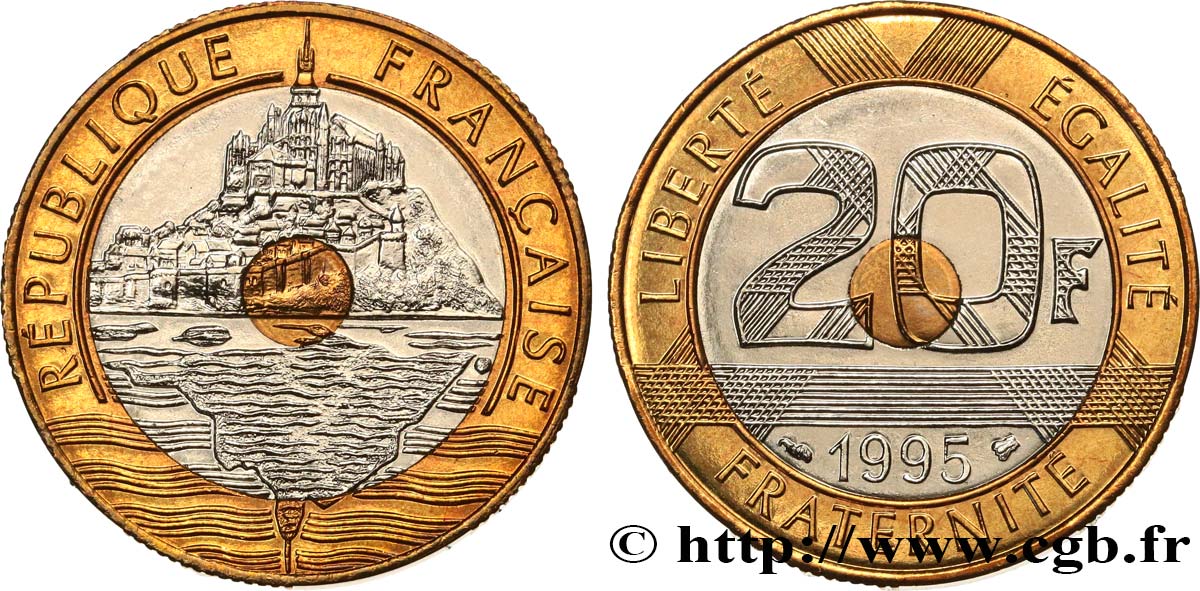 20 francs Mont Saint-Michel, Brillant Universel 1995 Pessac F.403/11 ST 