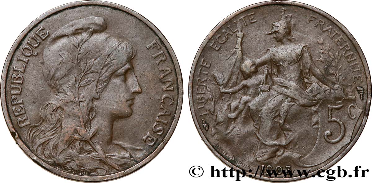 5 centimes Daniel-Dupuis 1903  F.119/13 VF35 