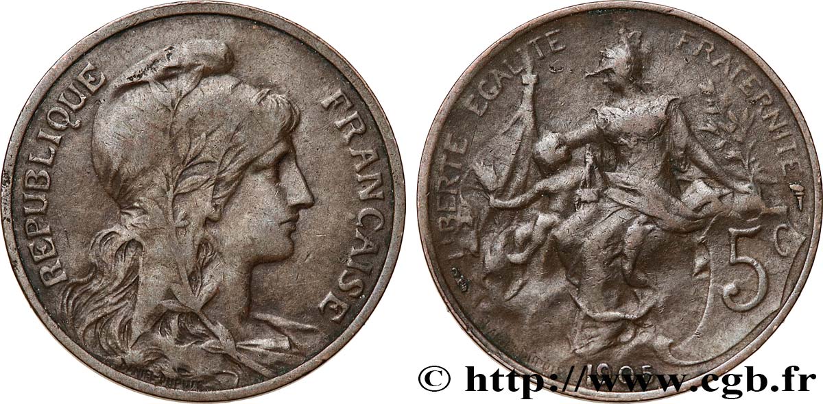 5 centimes Daniel-Dupuis 1905  F.119/15 VF25 