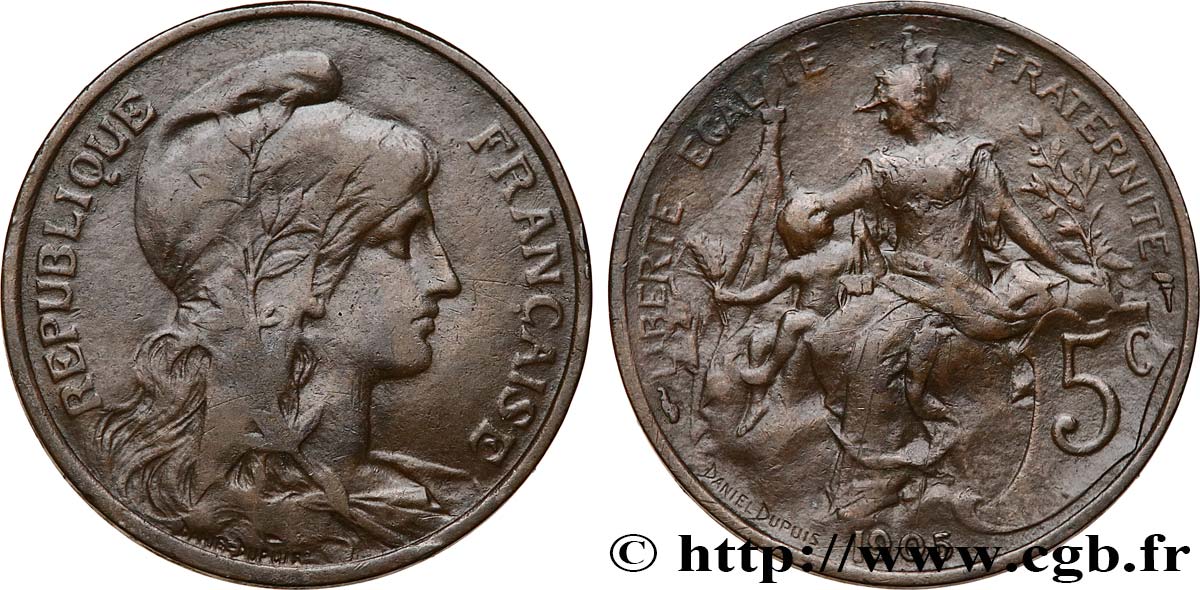 5 centimes Daniel-Dupuis 1905  F.119/15 S30 