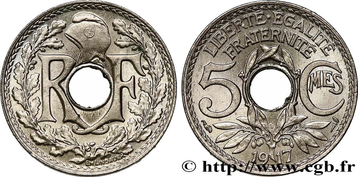 5 centimes Lindauer, grand module 1917 Paris F.121/1 SPL63 