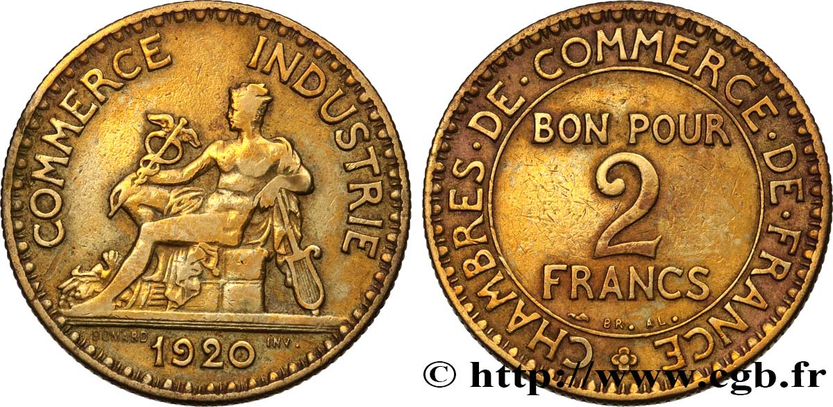 2 francs Chambres de Commerce 1920  F.267/2 S 