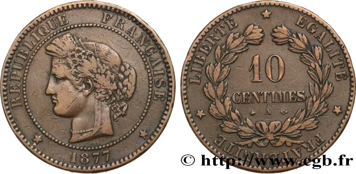 10 centimes Cérès 1877 Paris F.135/18 BC25 