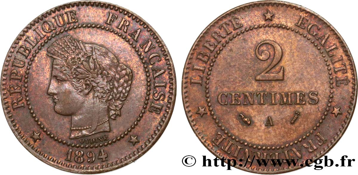2 centimes Cérès 1894 Paris F.109/20 MBC40 