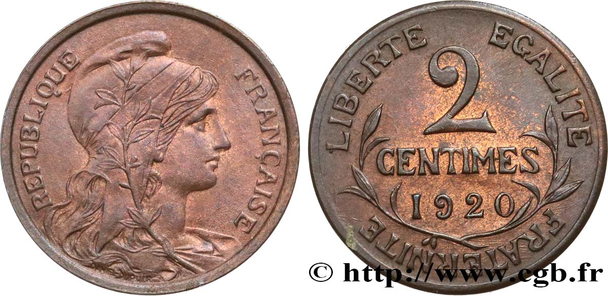 2 centimes Daniel-Dupuis 1920 Paris F.110/20 MS60 