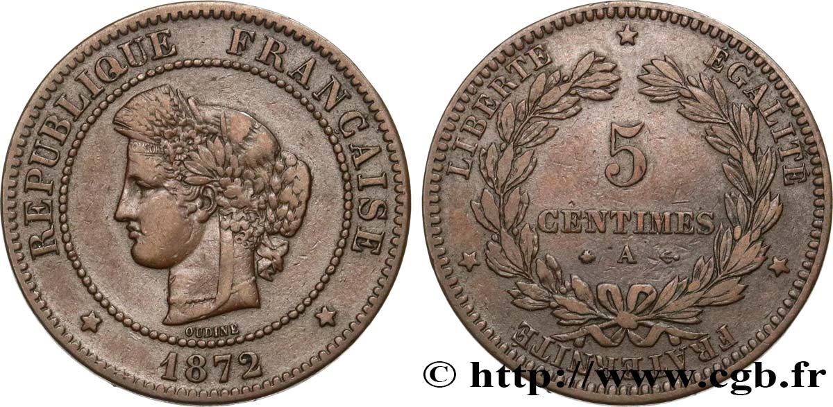 5 centimes Cérès 1872 Paris F.118/4 S35 