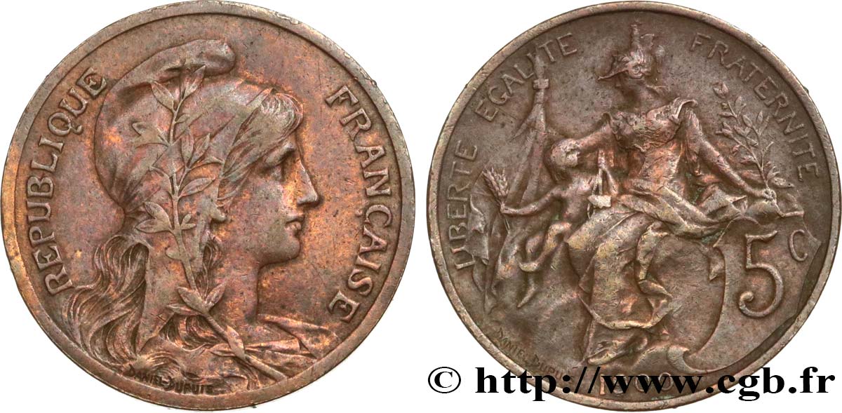 5 centimes Daniel-Dupuis 1900  F.119/9 SS 