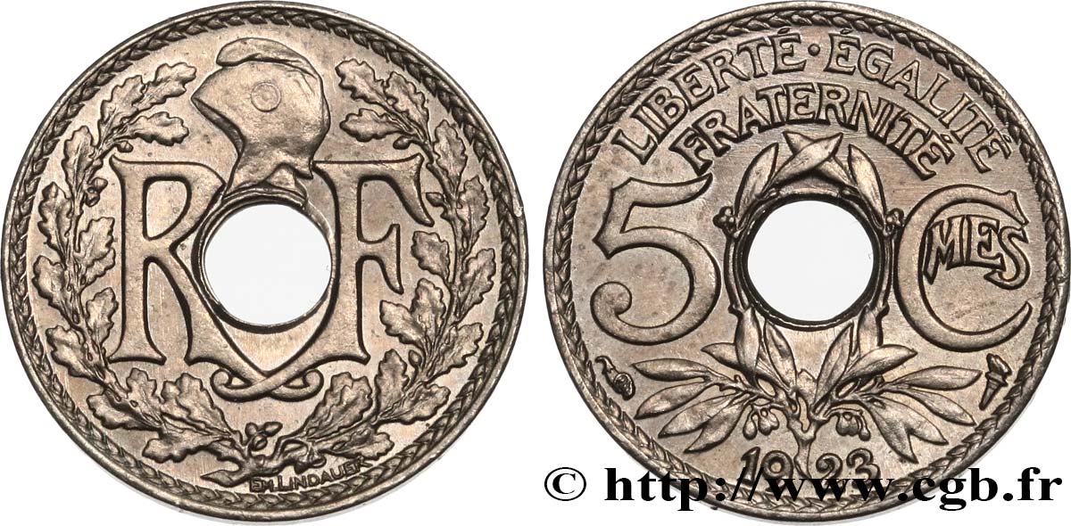 5 centimes Lindauer, petit module 1923 Paris F.122/6 EBC62 