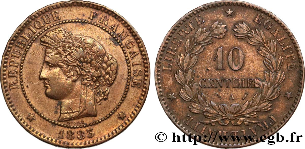 10 centimes Cérès 1883 Paris F.135/27 VF 