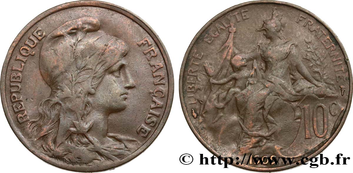 10 centimes Daniel-Dupuis 1909  F.136/18 TB25 