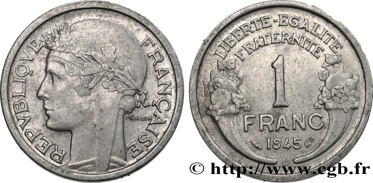 1 franc Morlon, légère 1945 Beaumont-Le-Roger F.221/7 MBC50 