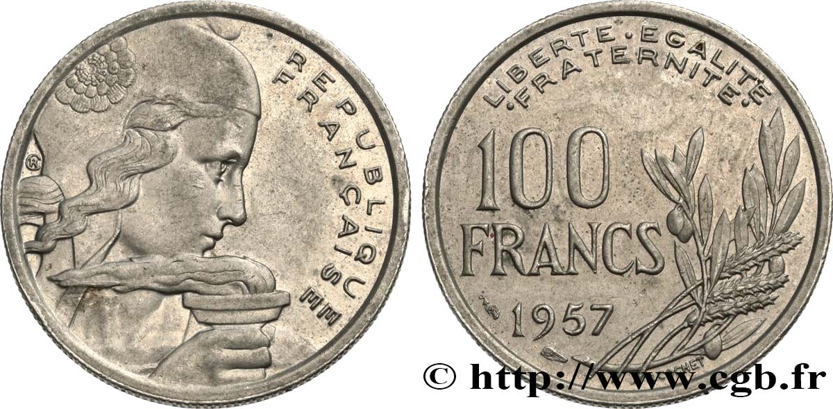 100 francs Cochet 1957  F.450/10 AU53 