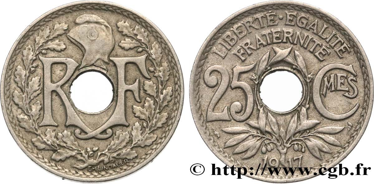 25 centimes Lindauer 1917  F.171/1 TB35 