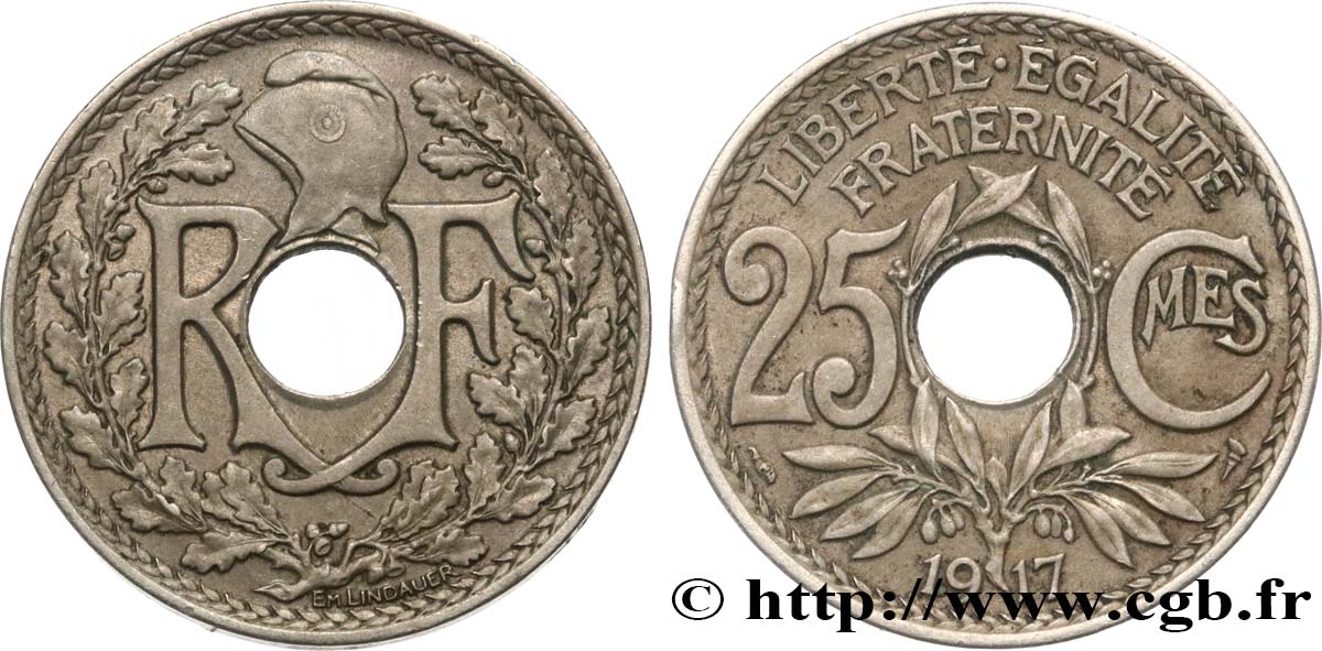25 centimes Lindauer 1917  F.171/1 SS45 