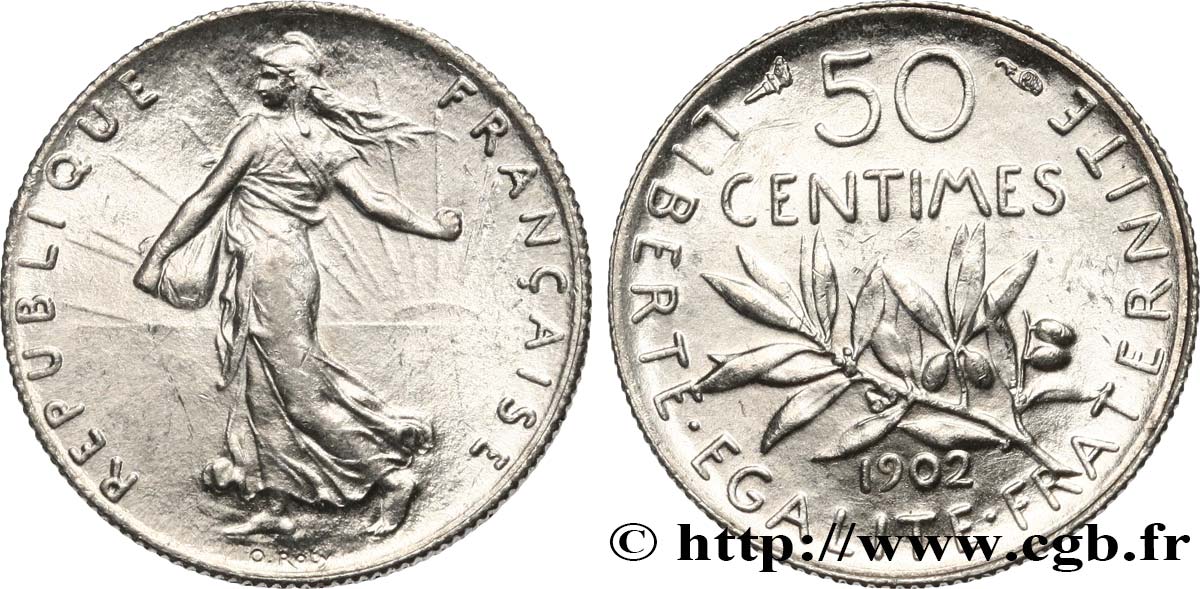 50 centimes Semeuse 1902  F.190/9 AU50 