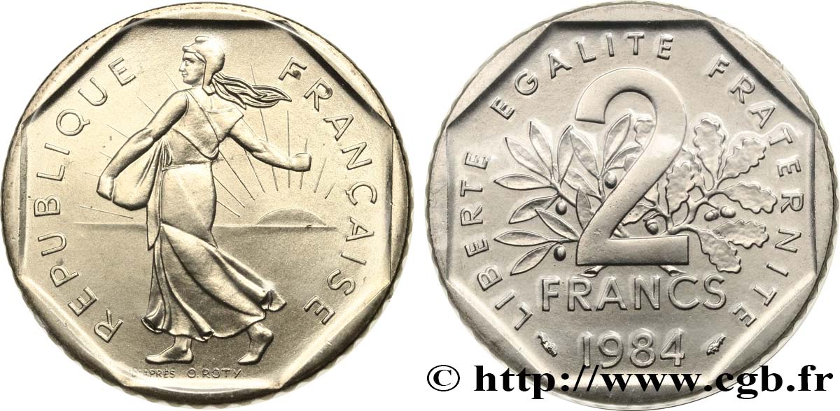 2 francs Semeuse, nickel 1984 Pessac F.272/8 MS 