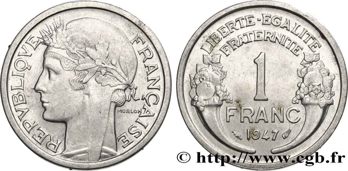 1 franc Morlon, légère 1947  F.221/11 MS60 