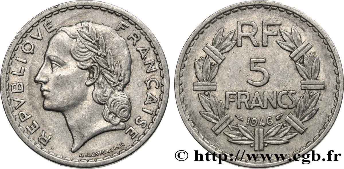 5 francs Lavrillier en aluminium 1946 Castelsarrasin F.339/8 TB30 