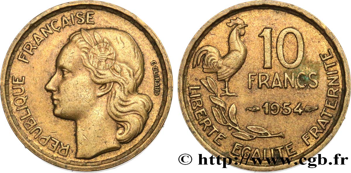 10 francs Guiraud 1954  F.363/10 TTB40 