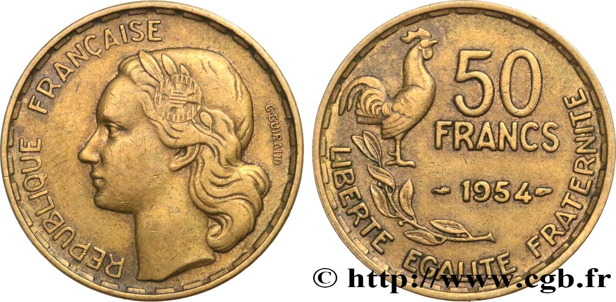 50 francs Guiraud 1954  F.425/12 TB35 