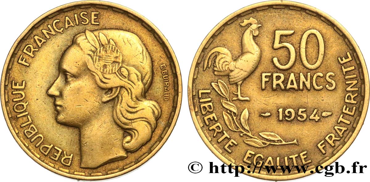 50 francs Guiraud 1954  F.425/12 TB+ 