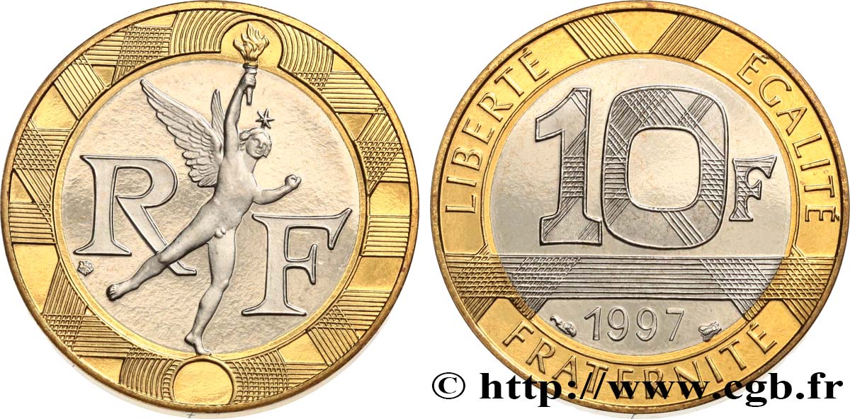 10 francs Génie de la Bastille, BE (Belle Épreuve) 1997 Pessac F.375/14 var. ST 