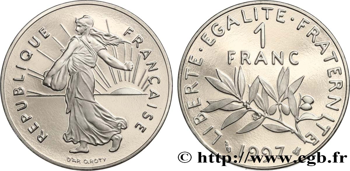 1 franc Semeuse, nickel, BE (Belle Épreuve) 1997 Pessac F.226/45 var. MS 