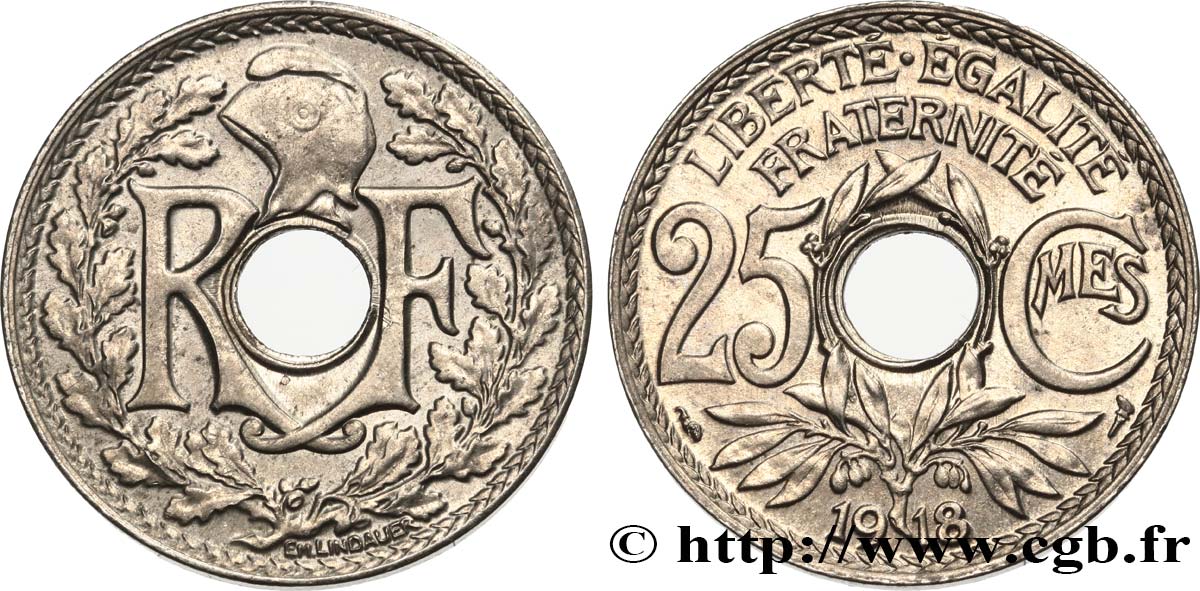 25 centimes Lindauer 1918  F.171/2 AU55 