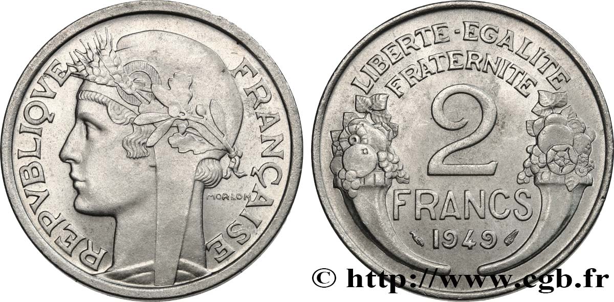 2 francs Morlon, aluminium 1949  F.269/14 EBC62 