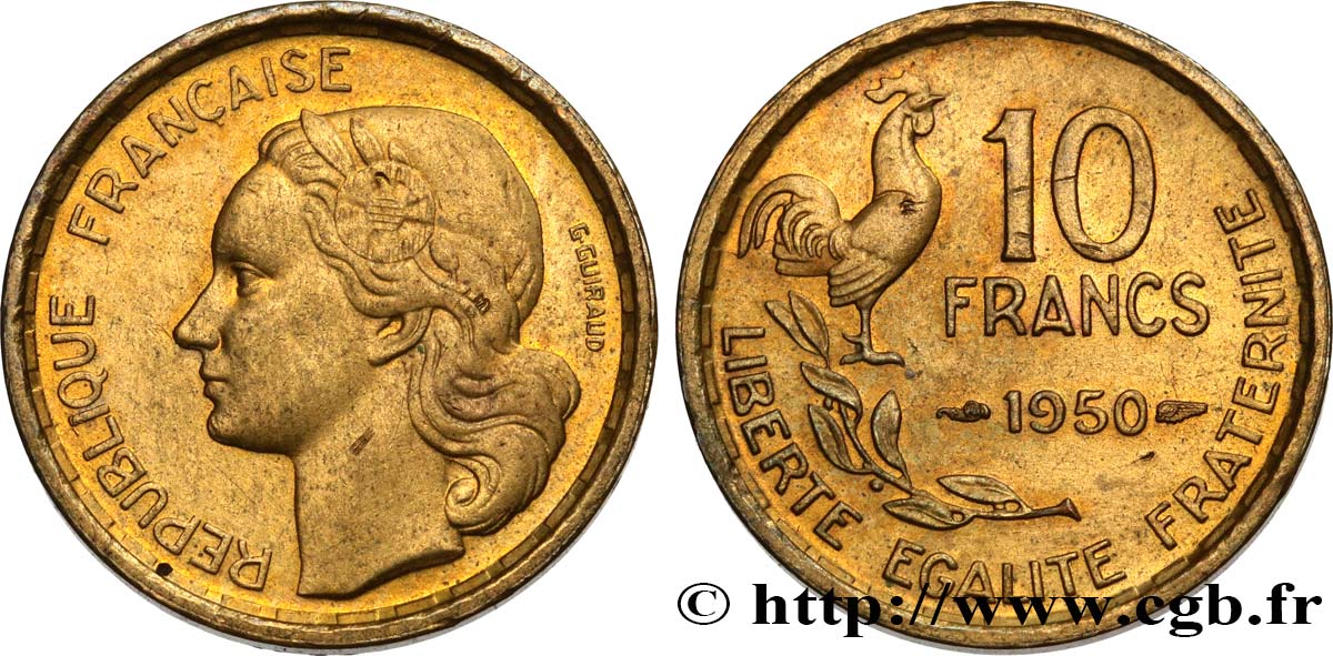10 francs Guiraud 1950  F.363/2 fVZ 